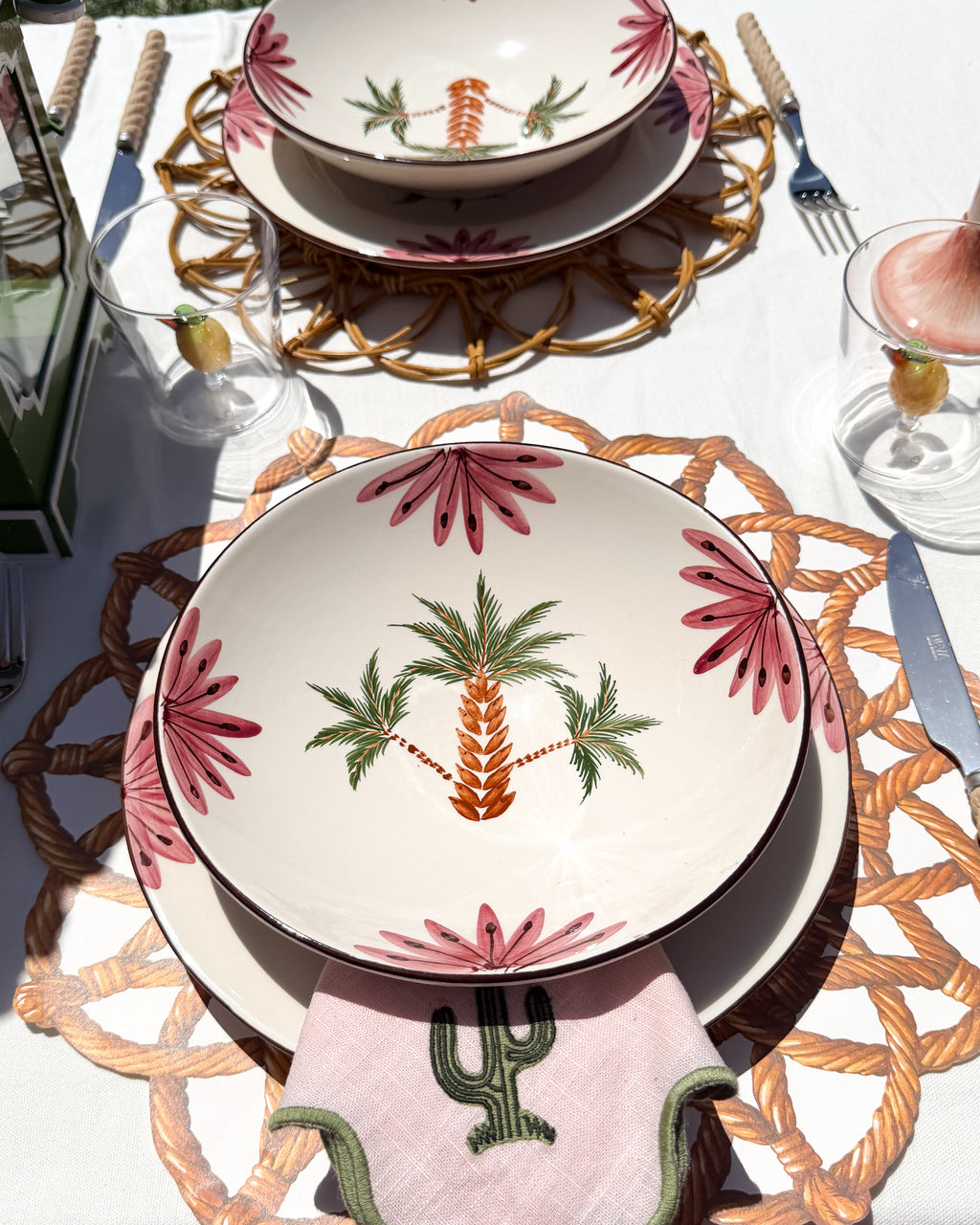 Papier Tischset Rattan