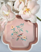 Chinoiserie Tablett Hellblau-Rosa – Detailansicht