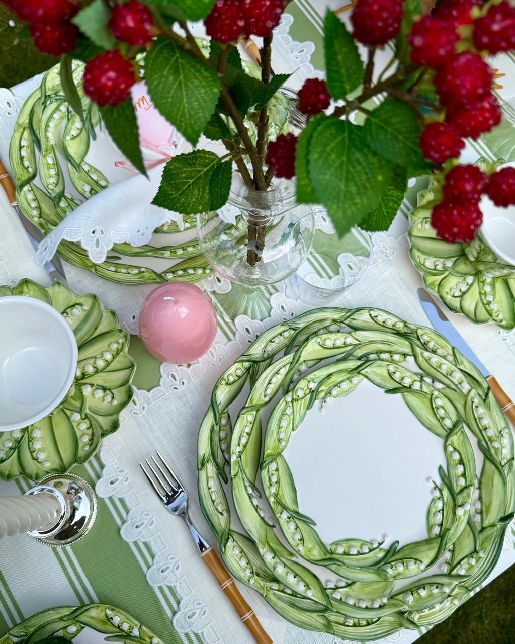 Handbemalter Keramik Dessertteller Maiglöckchen