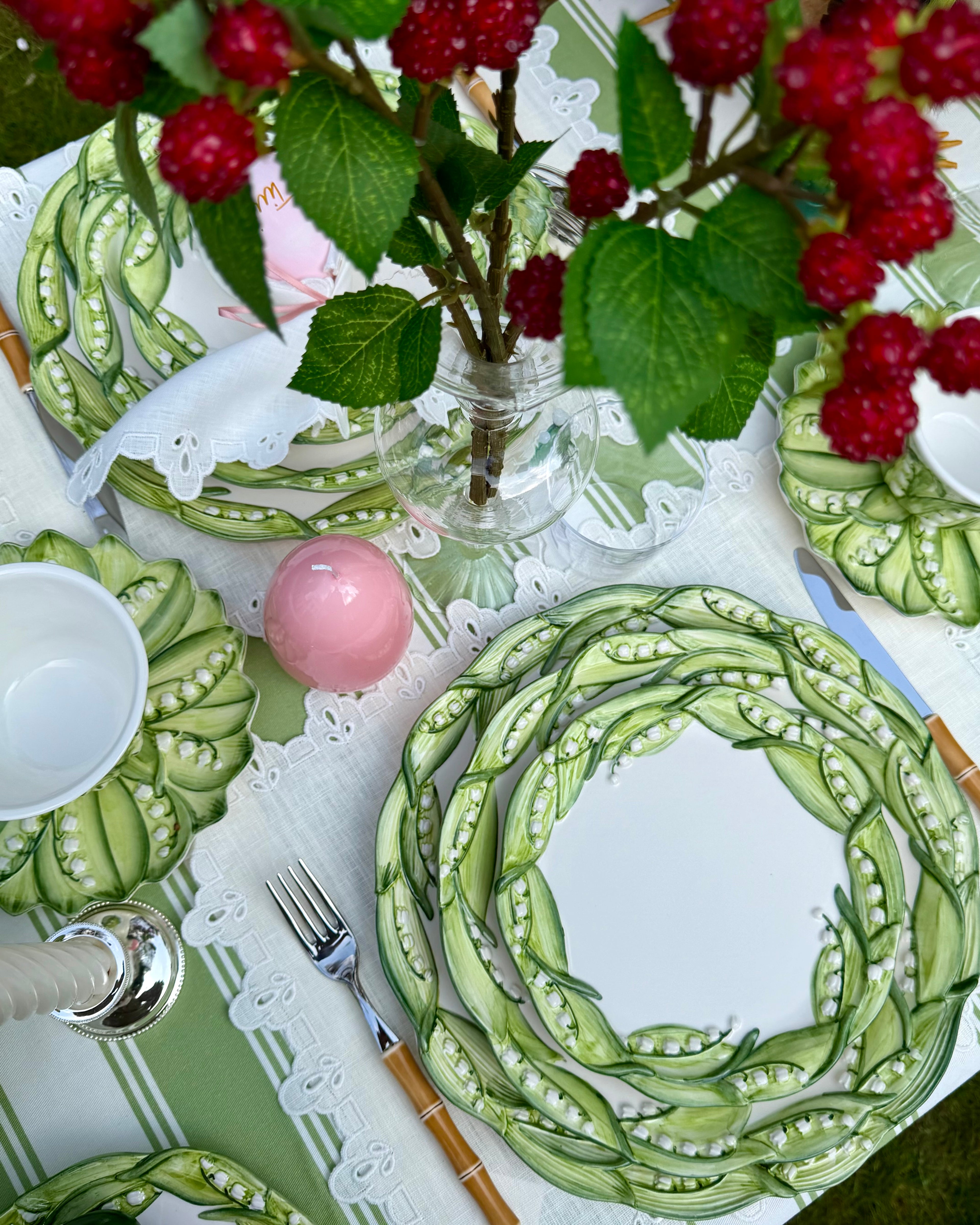 Handbemalter Keramik Dessertteller Maiglöckchen