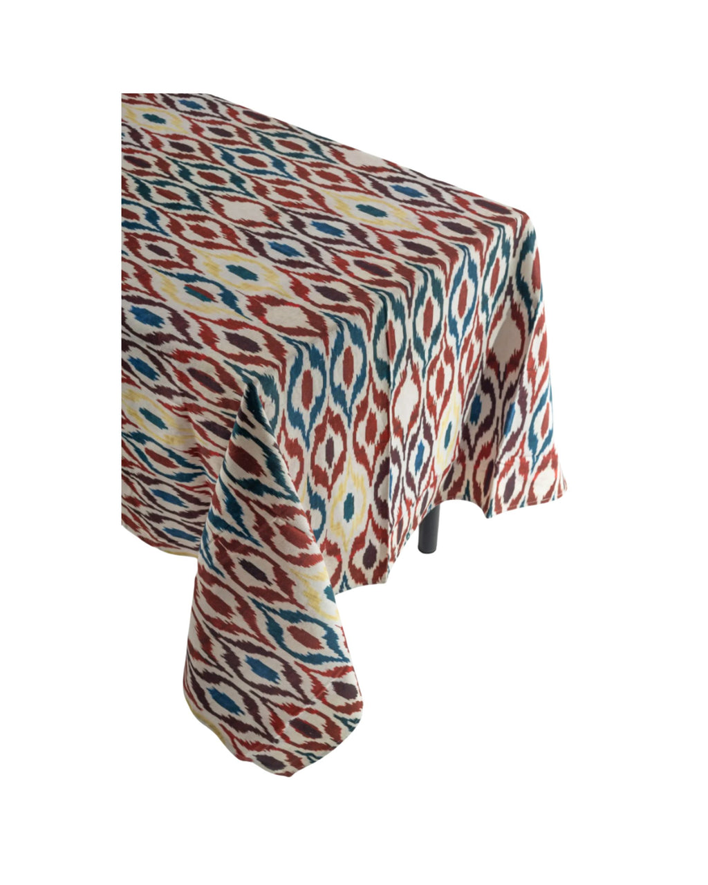 Printed tablecloth in red/blue