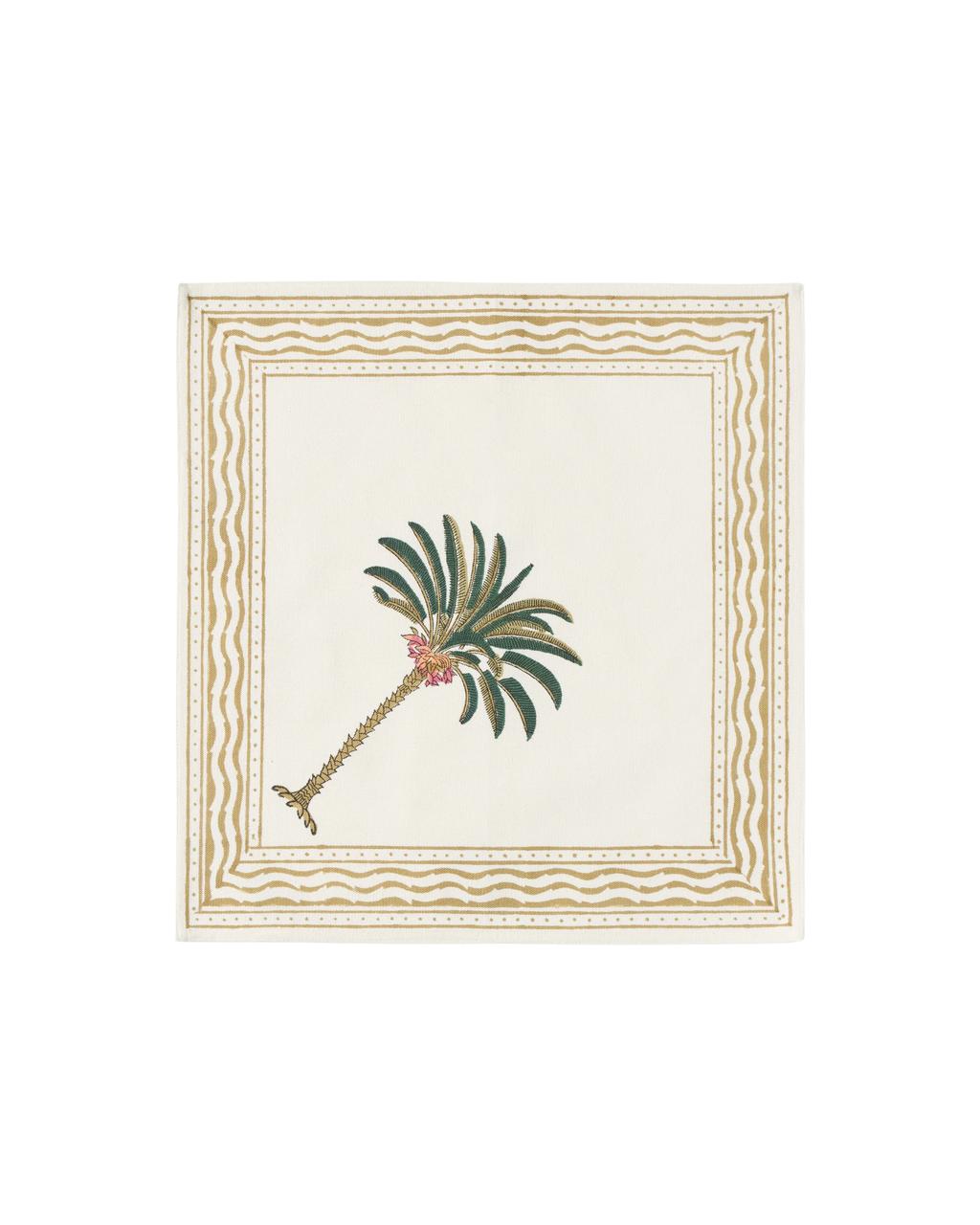 Baumwollserviette Palme Beige, 4er Set