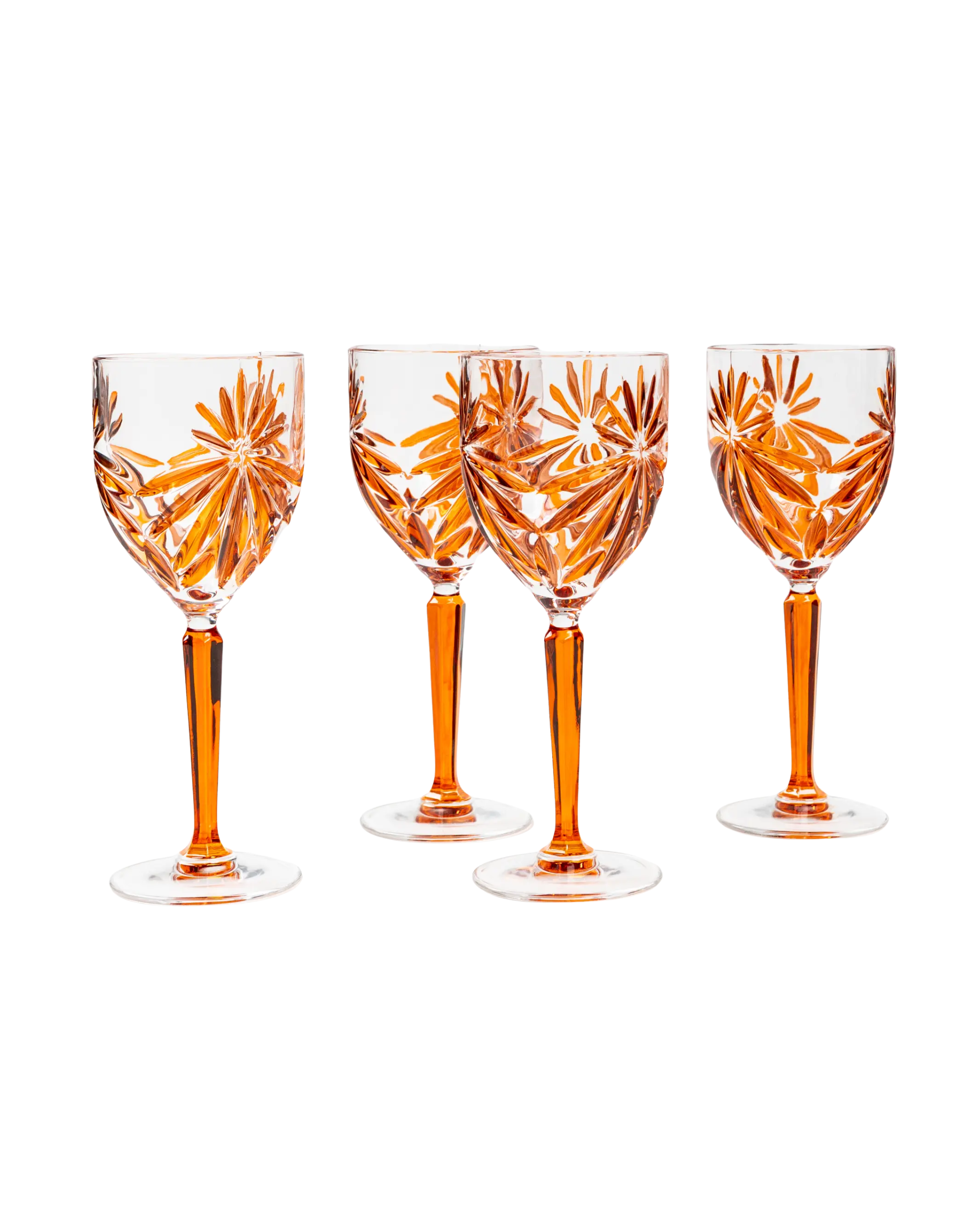 Crystal Star Wine Glass Orange Set of 4