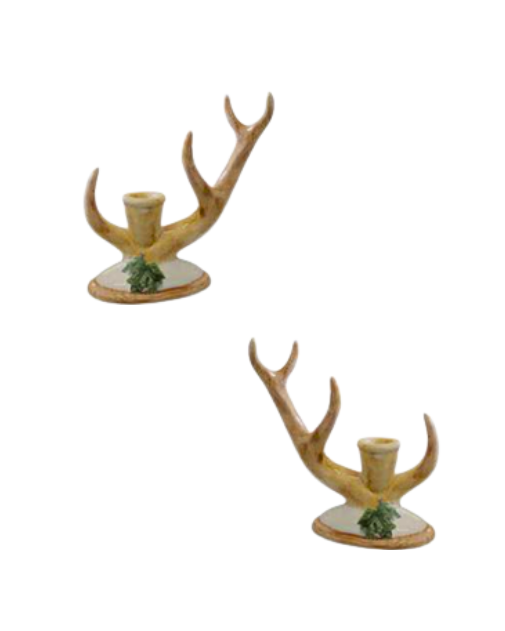 Ceramic Horn Candleholder (Set of 2)