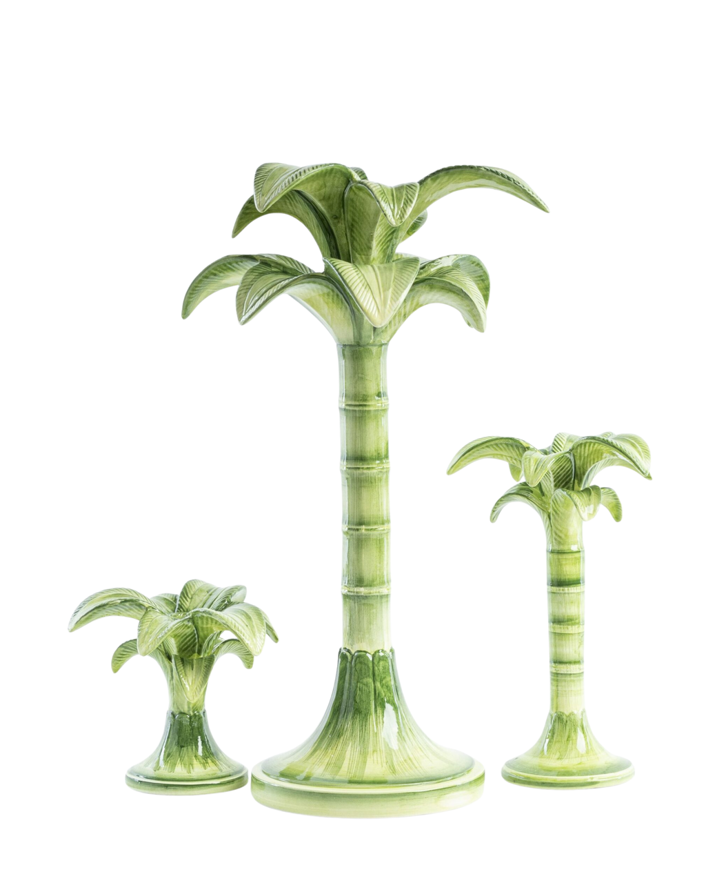 Palm Candleholder Green Small