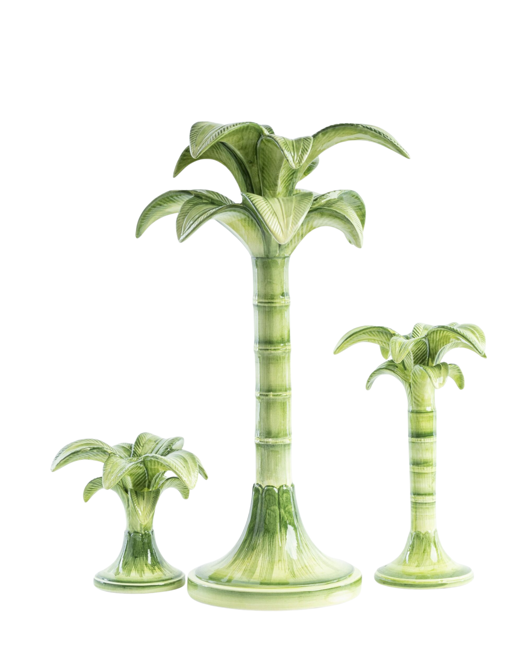 Palm Candleholder Green Small