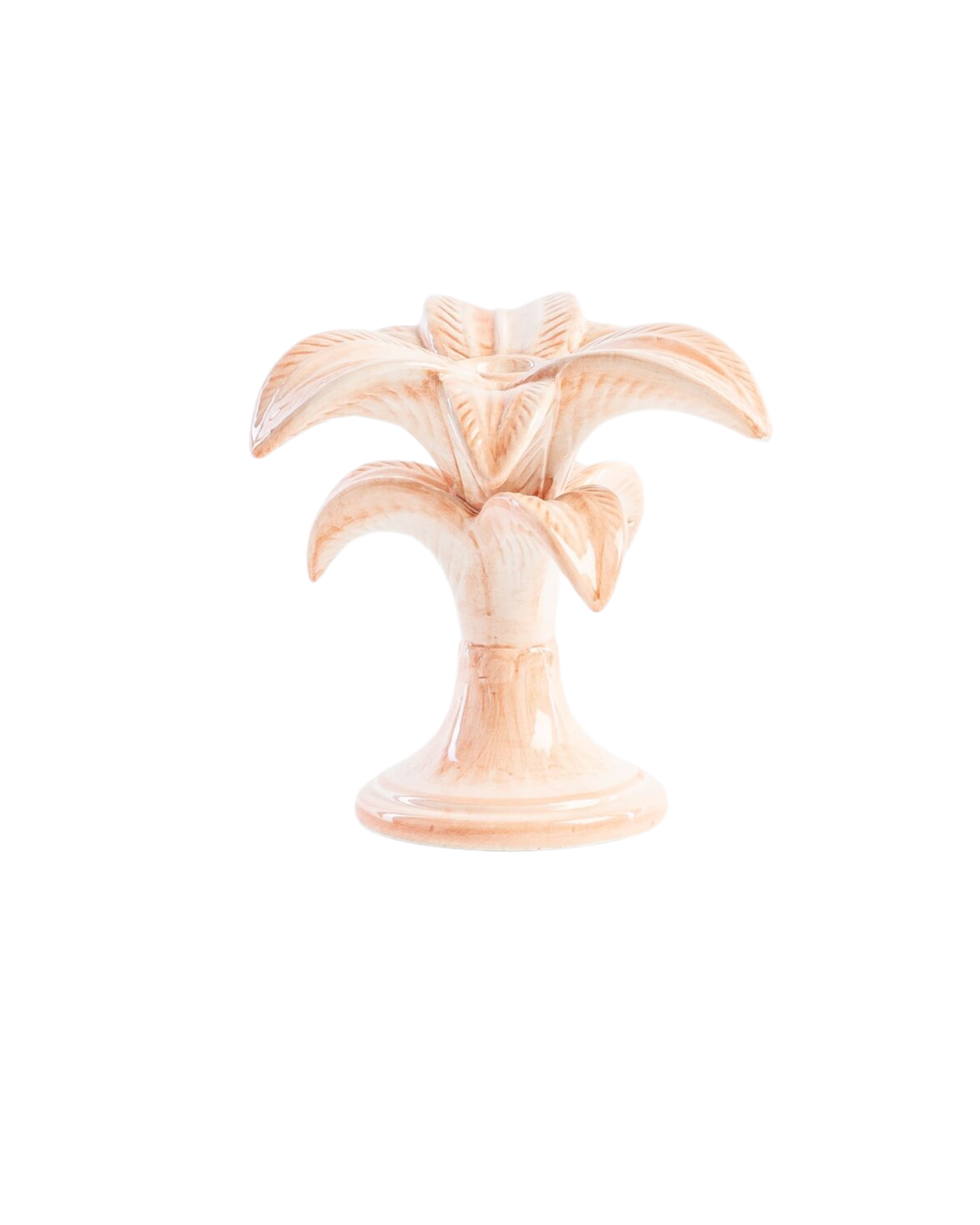 Palm Candleholder Pink Small