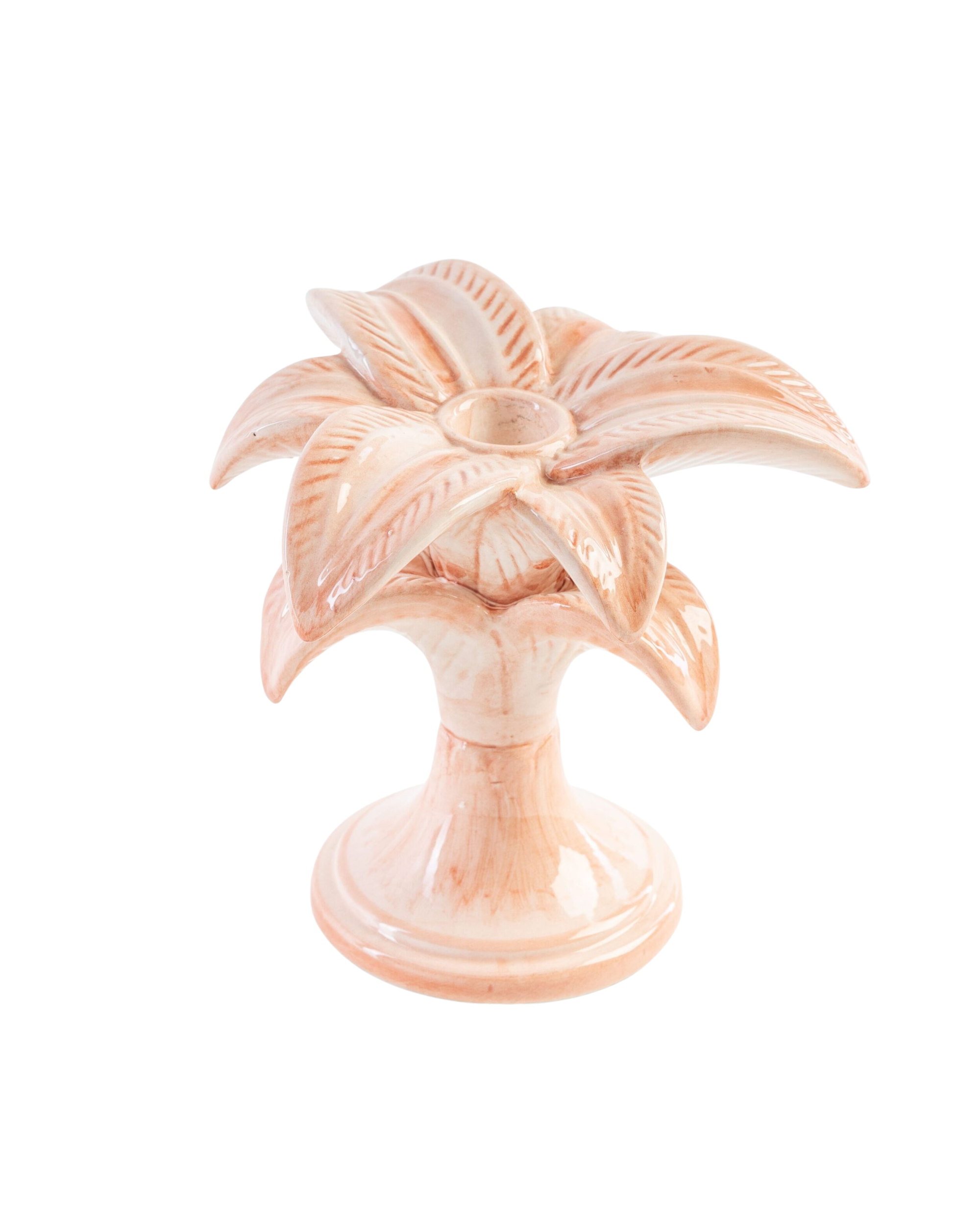 Palm Candleholder Pink Small
