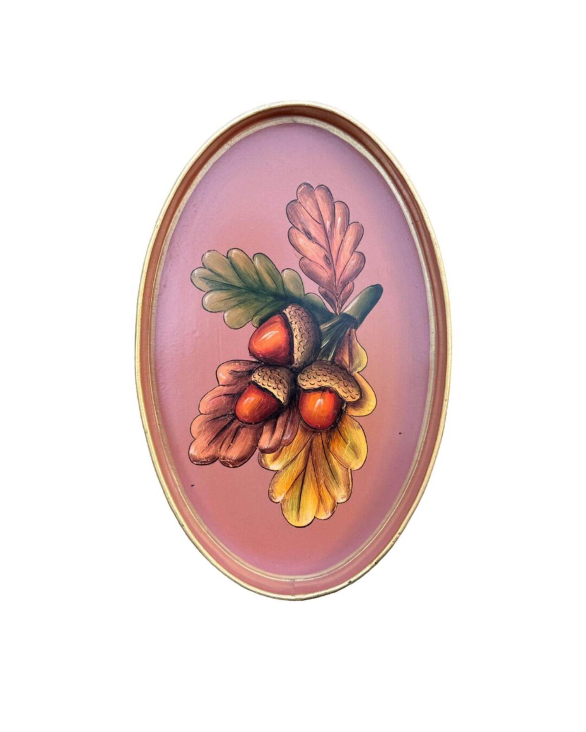 Acorn Iron Tray Handpainted