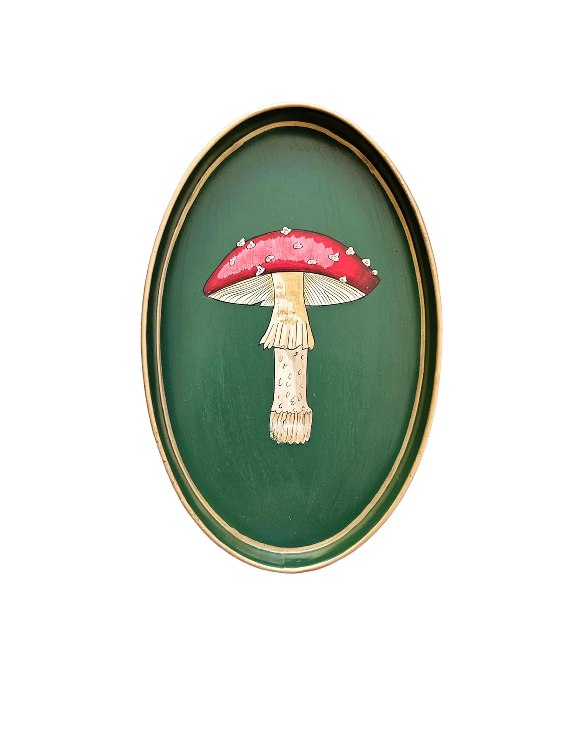 Mushroom Iron Tray Handpainted