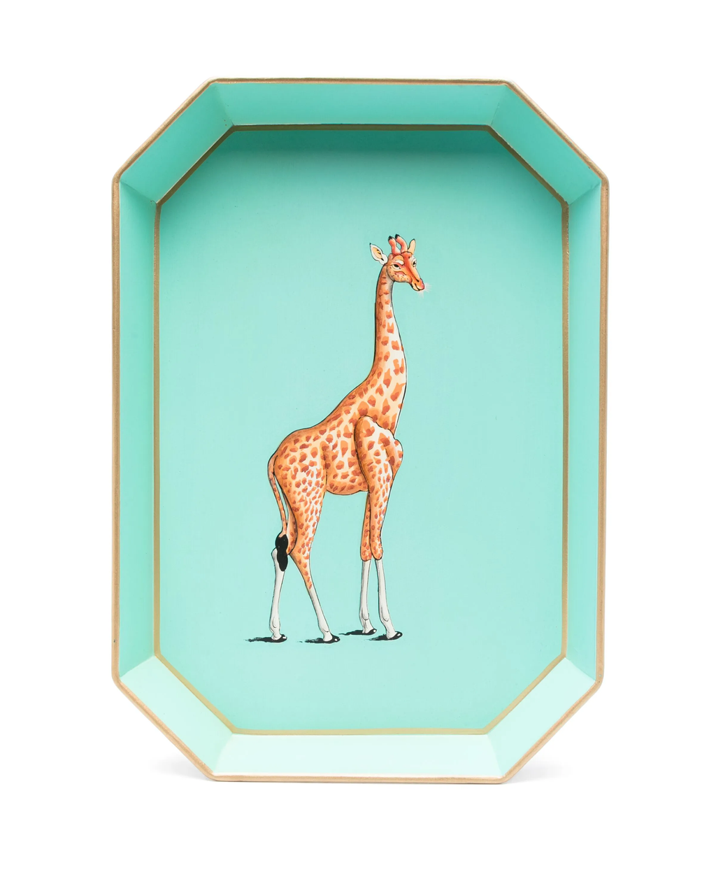 Handbemaltes Eisentablett Giraffe