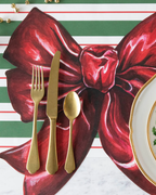 Papier Tischset Schleife Rot auf der Weihnachtstafel