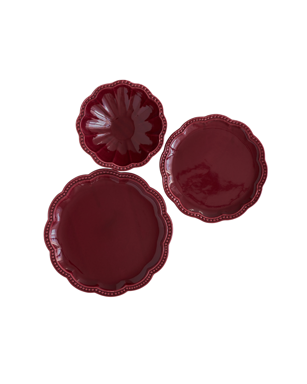 Teller Set "VINO ROSSO" 3-teilig