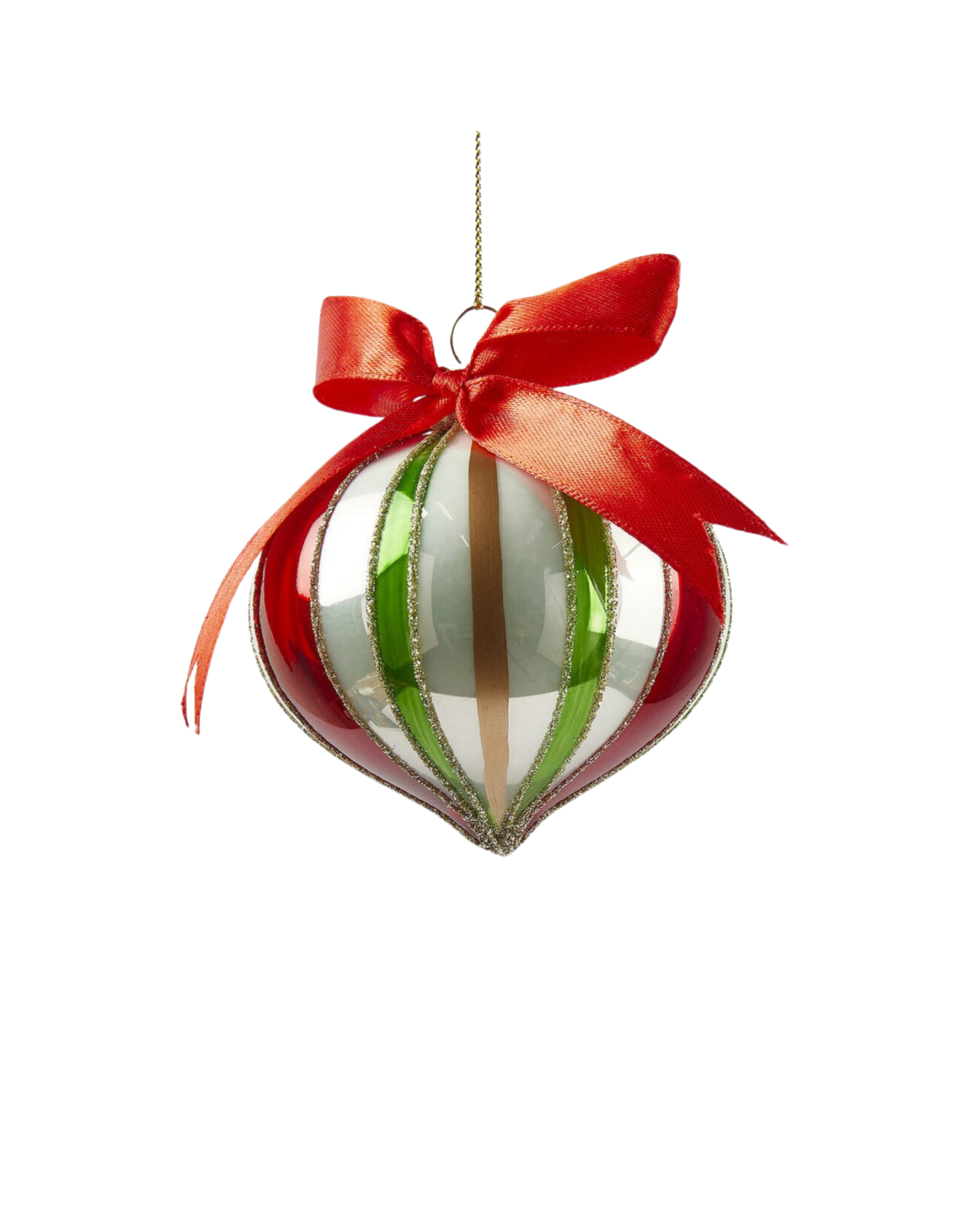 Weihnachtskugel Kreisel mit Schleife