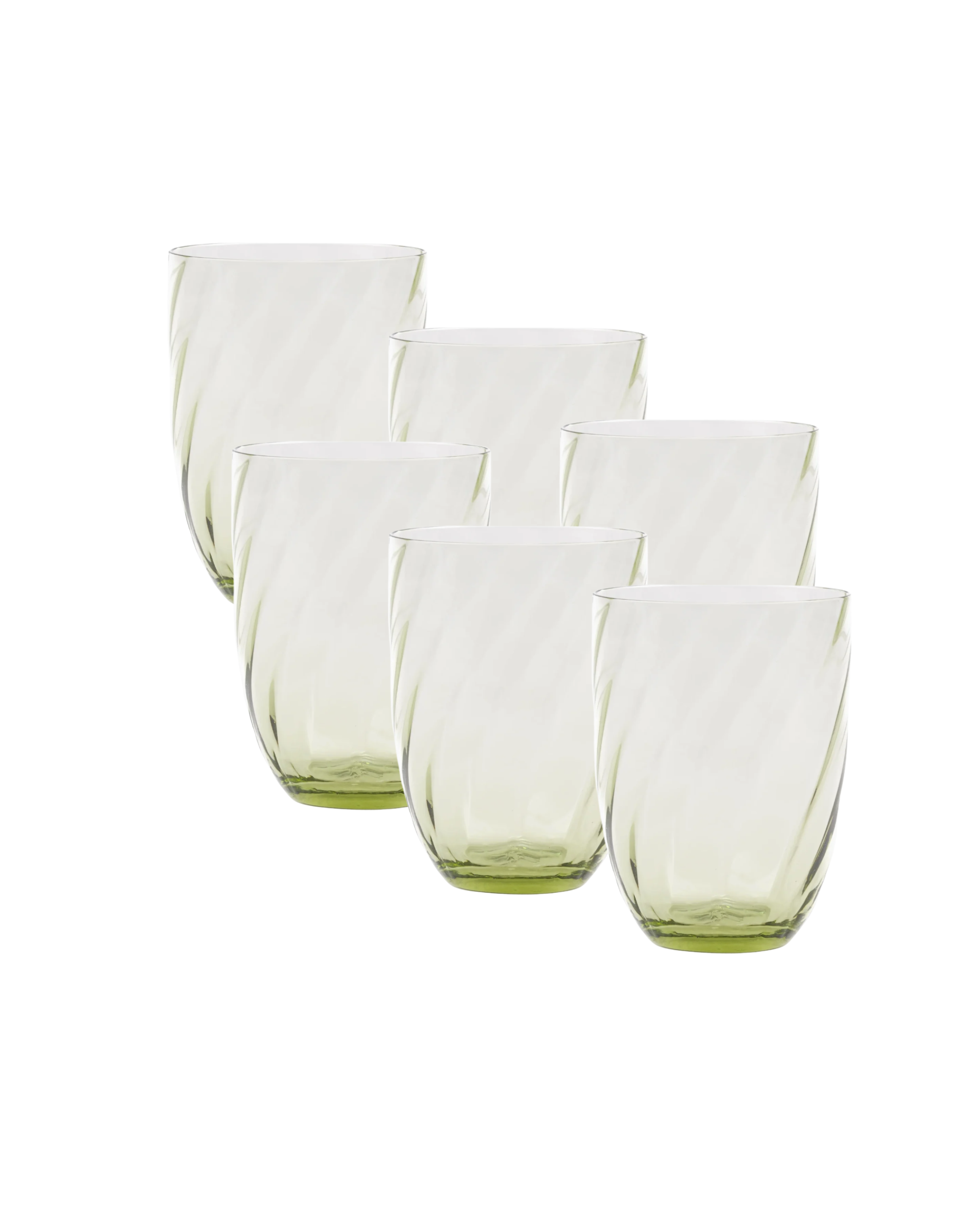 Anna von Lipa Swirl Tumbler Olive Green, Set of 6