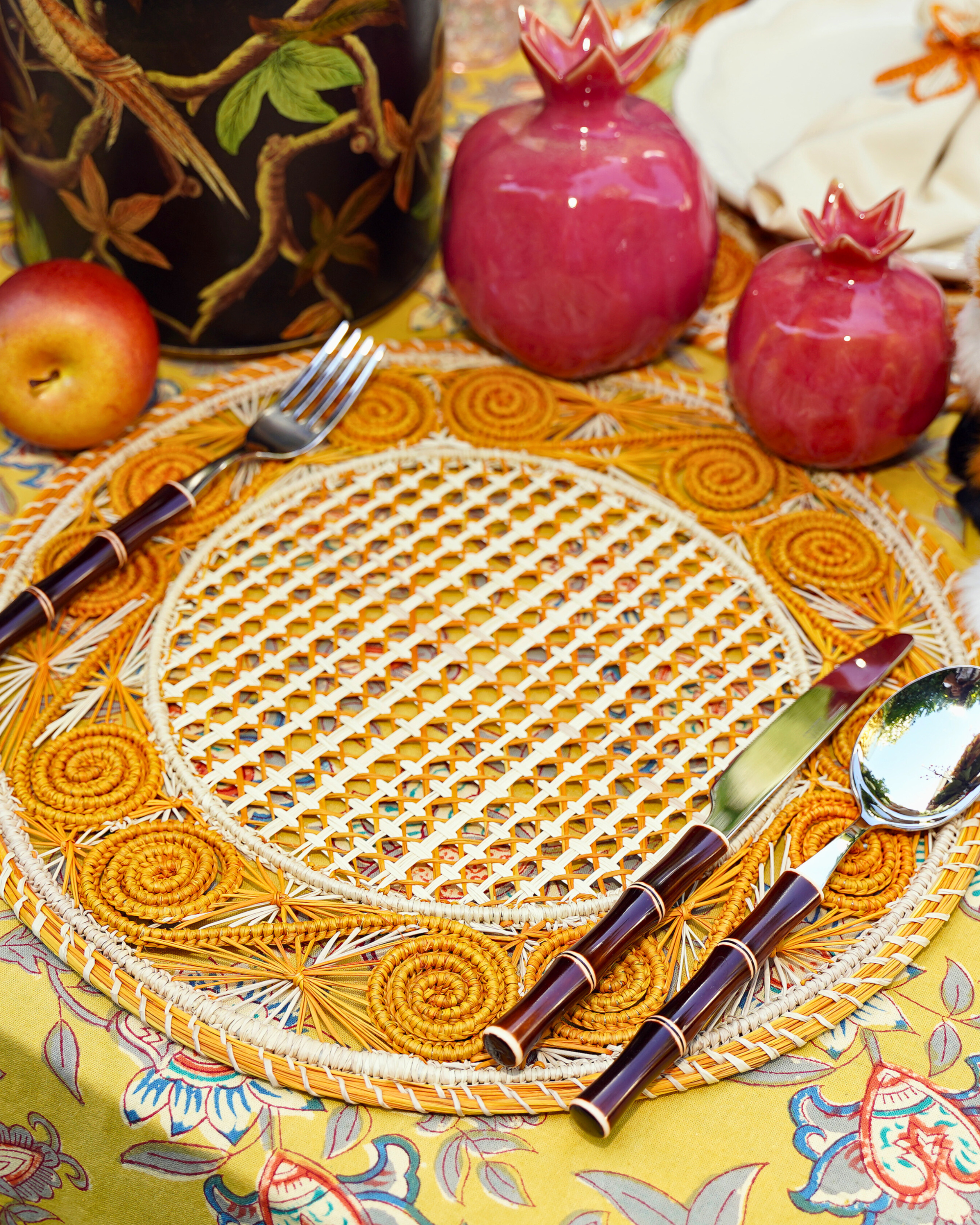 Beige Bamboo Elegance – 24-teiliges Besteckset für 6 Personen