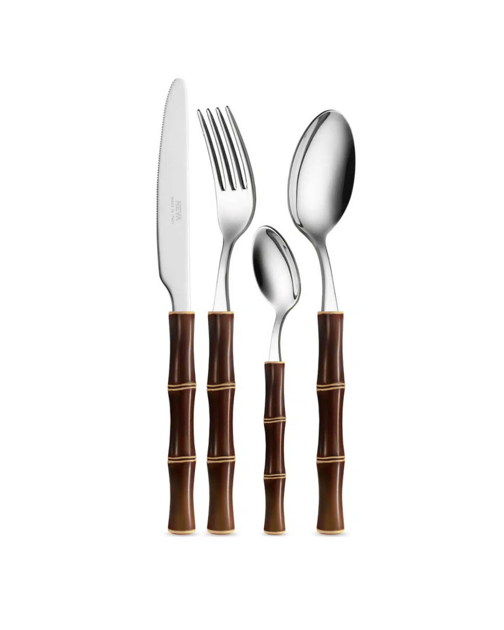 Brown Bamboo Elegance – 24-teiliges Besteckset für 6 Personen