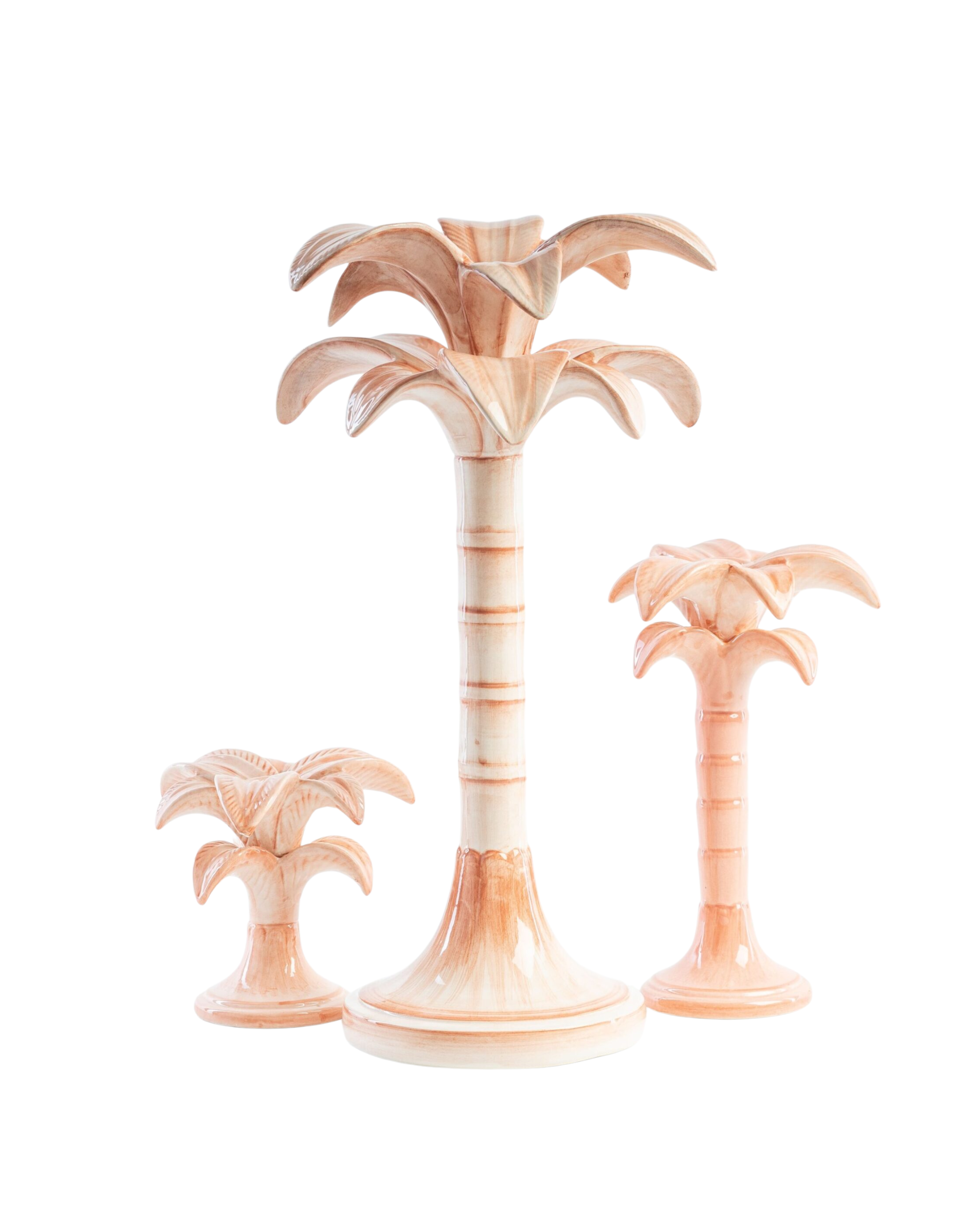 Palm Candleholder Pink Large