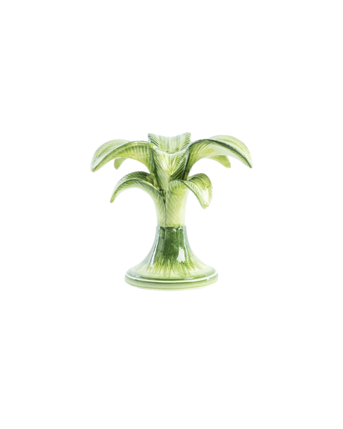 Palm Candleholder Green Small