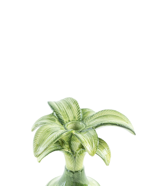 Palm Candleholder Green Small