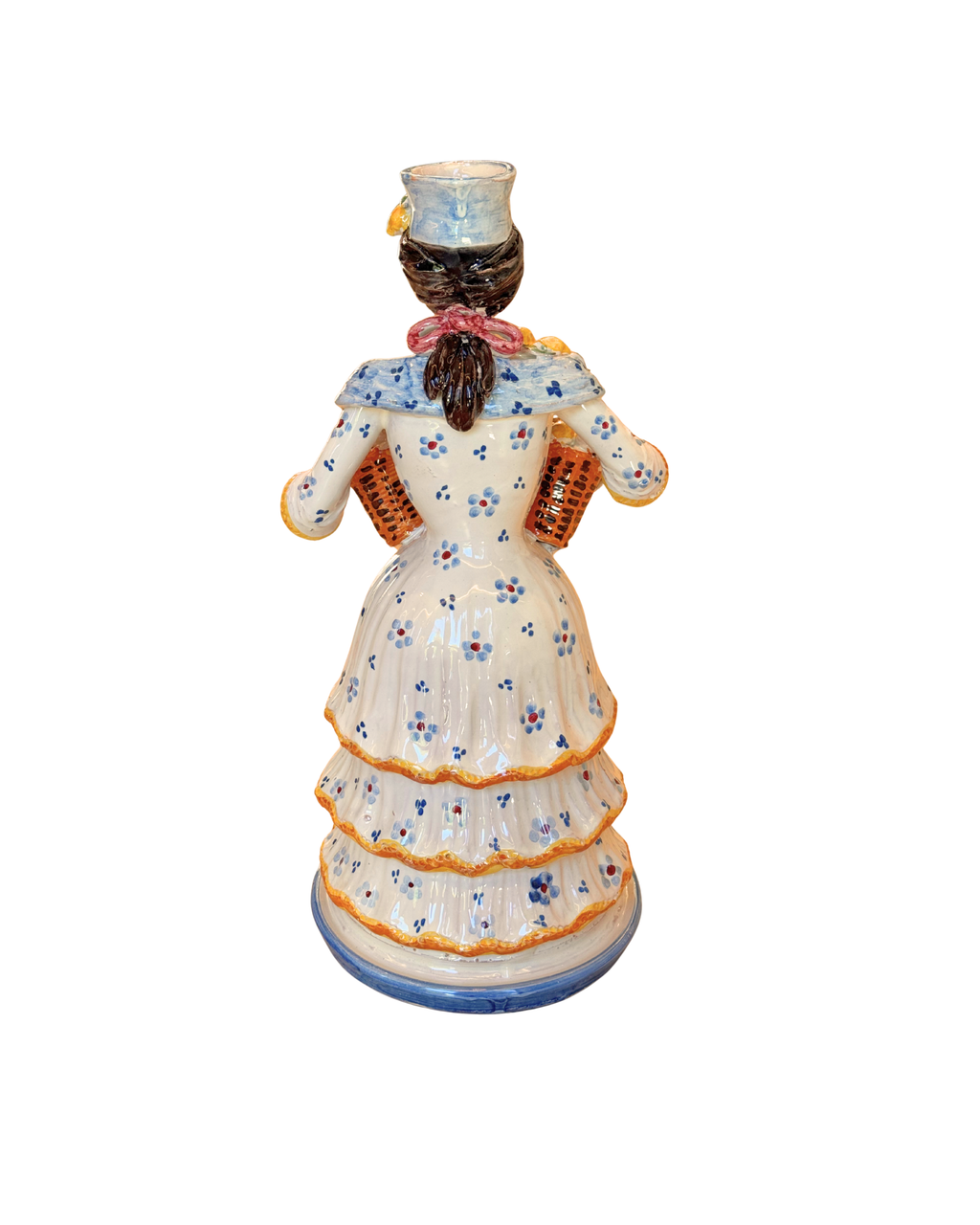 Lady with Lemons Ceramic Candleholder Large