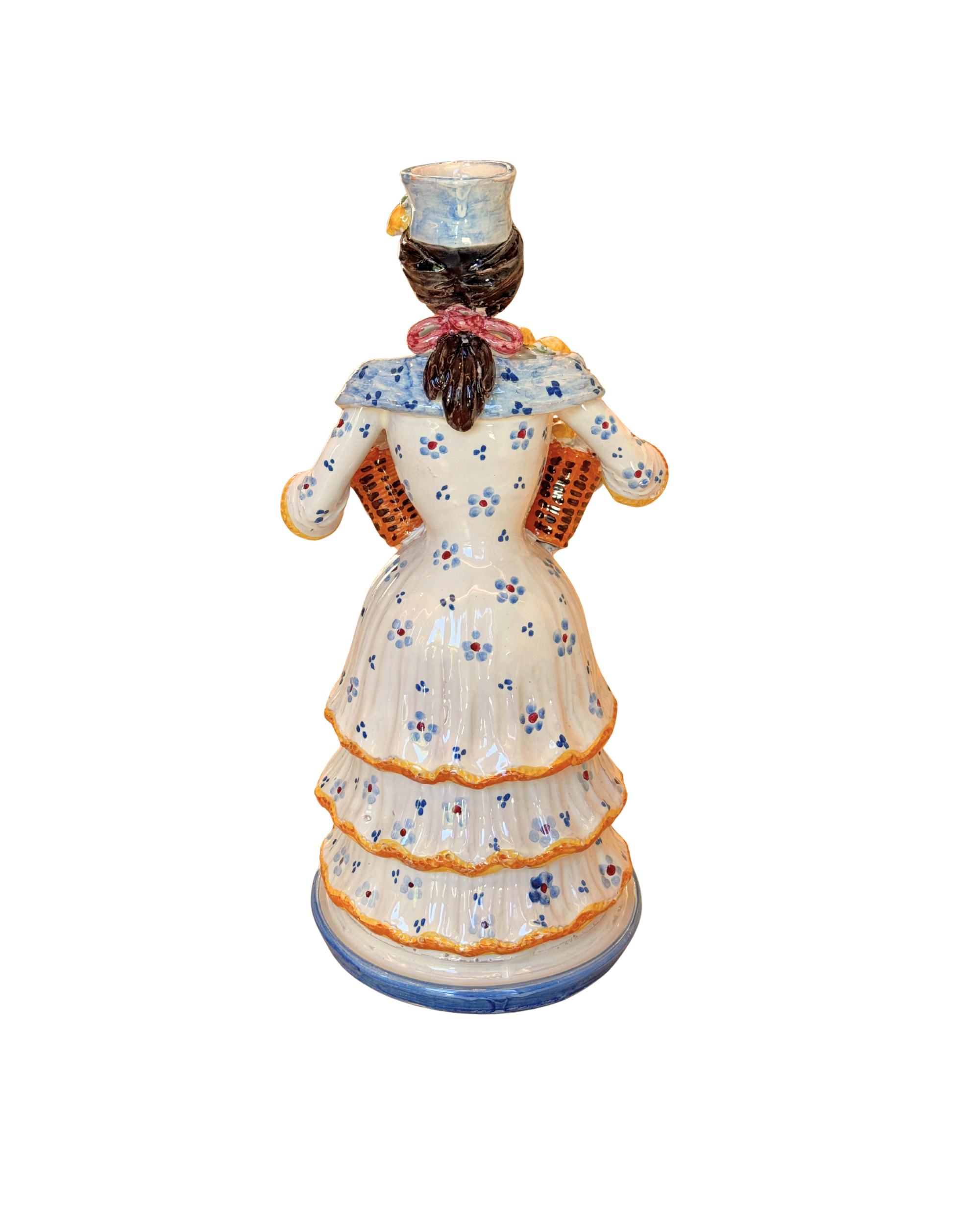 Lady with Lemons Ceramic Candleholder Large