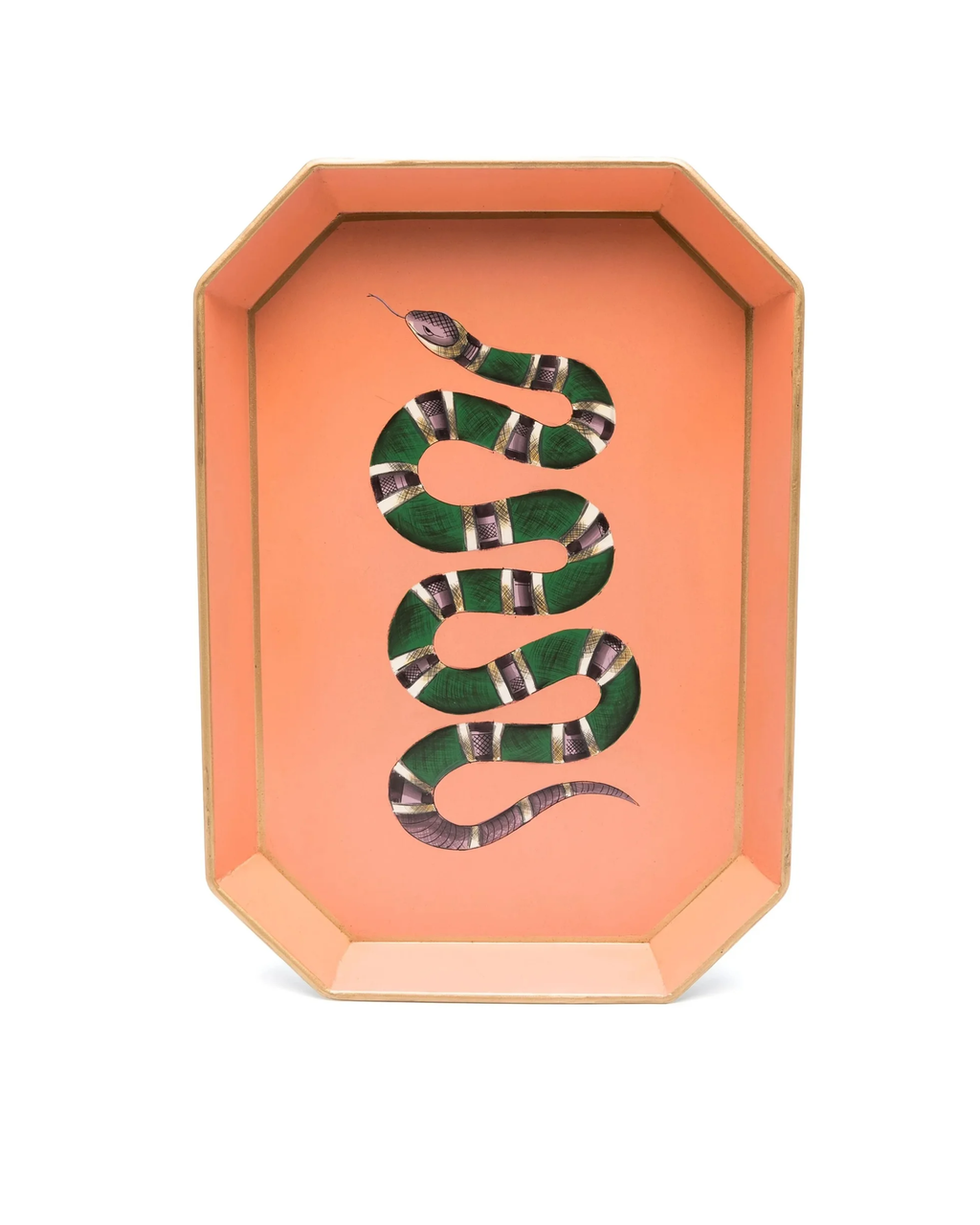 Handbemaltes Eisentablett Schlange