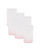 Anna von Lipa Hobnail Tumbler Soft Rosa, 6er Set – mundgeblasenes Glas
