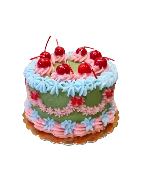 Kerze Pastell Kirschtorte