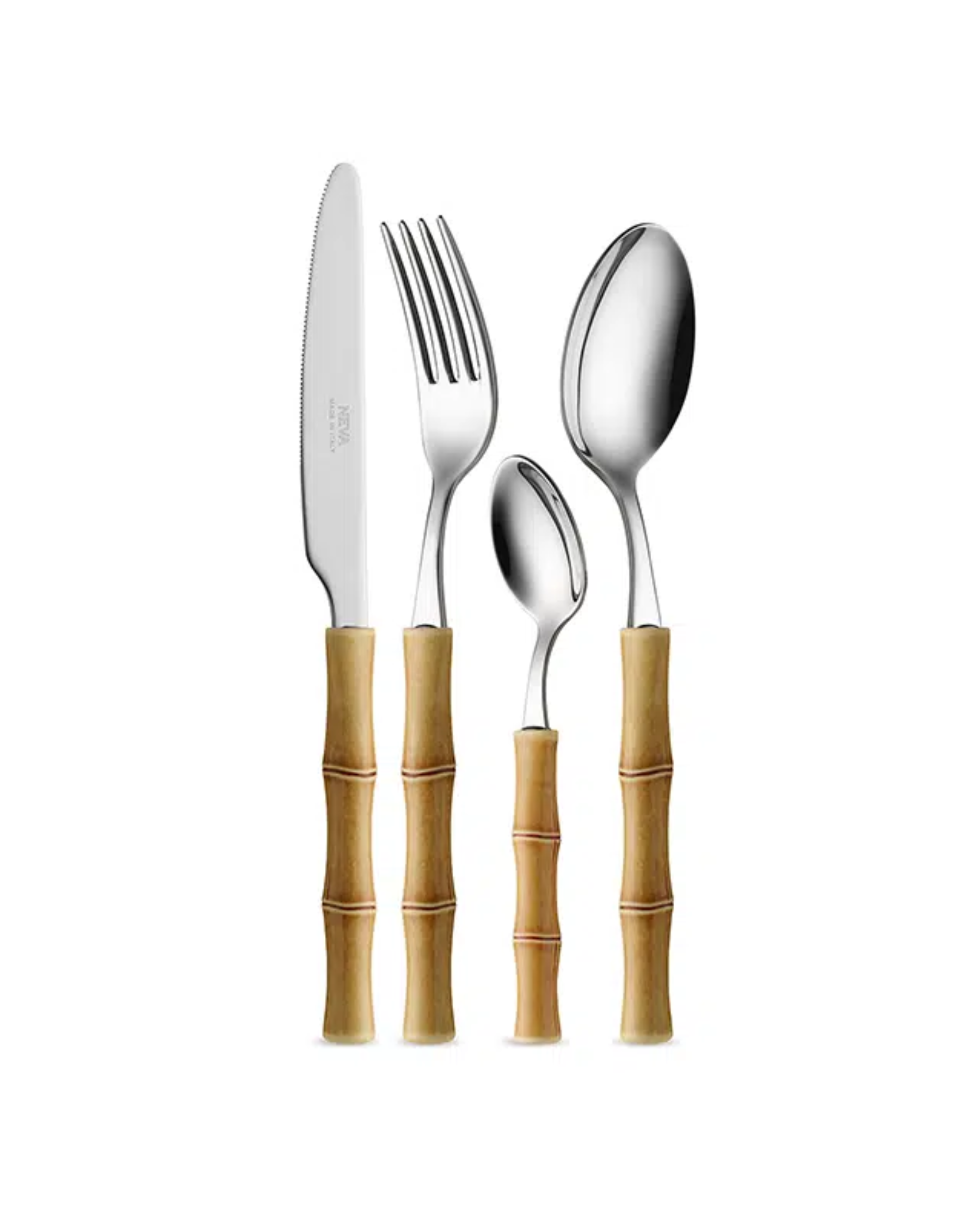 Brown Bamboo Elegance – 24-teiliges Besteckset für 6 Personen