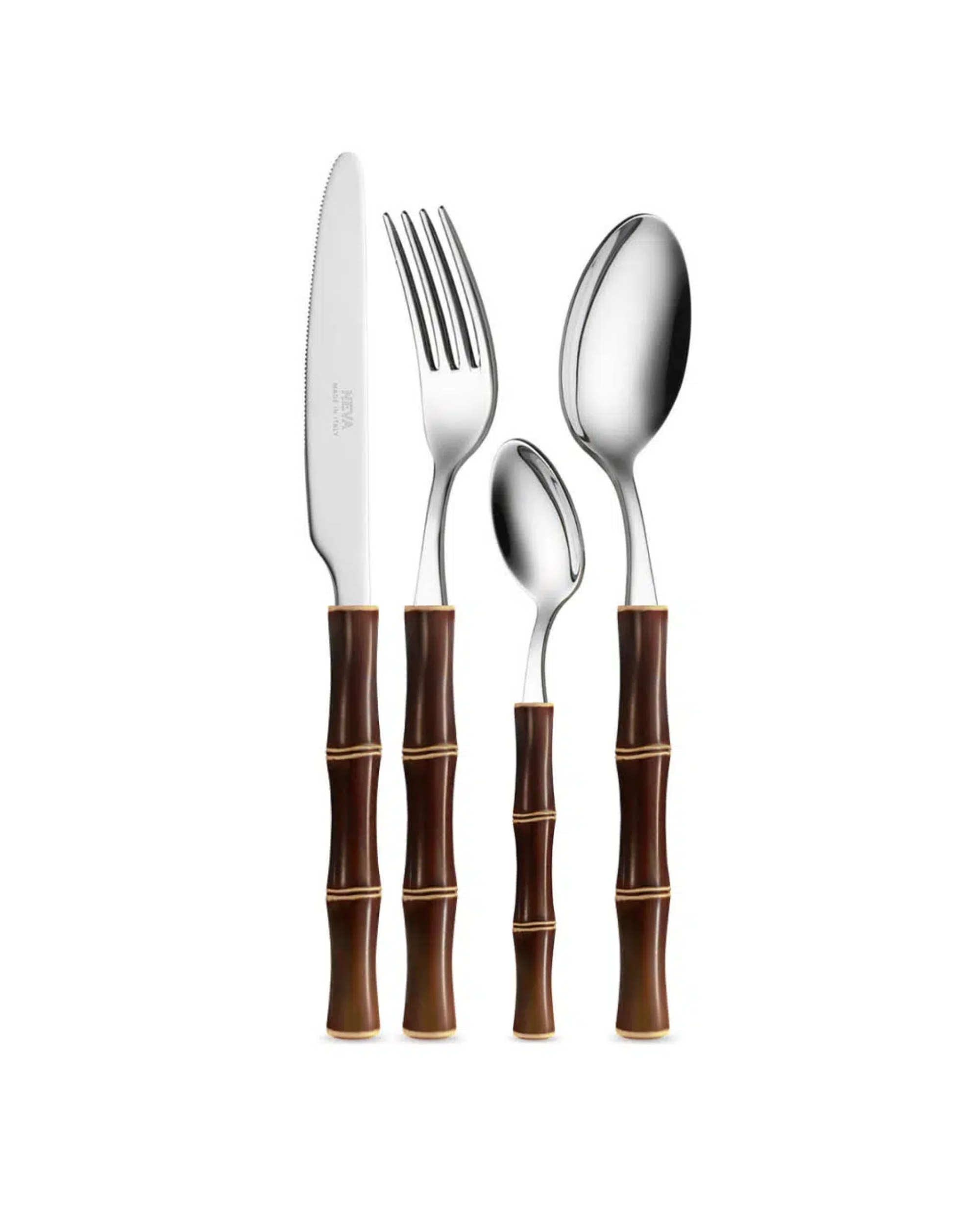 Beige Bamboo Elegance – 24-teiliges Besteckset für 6 Personen