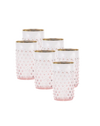 Anna von Lipa Hobnail Tumbler Rosa mit Goldrand, 6er Set
