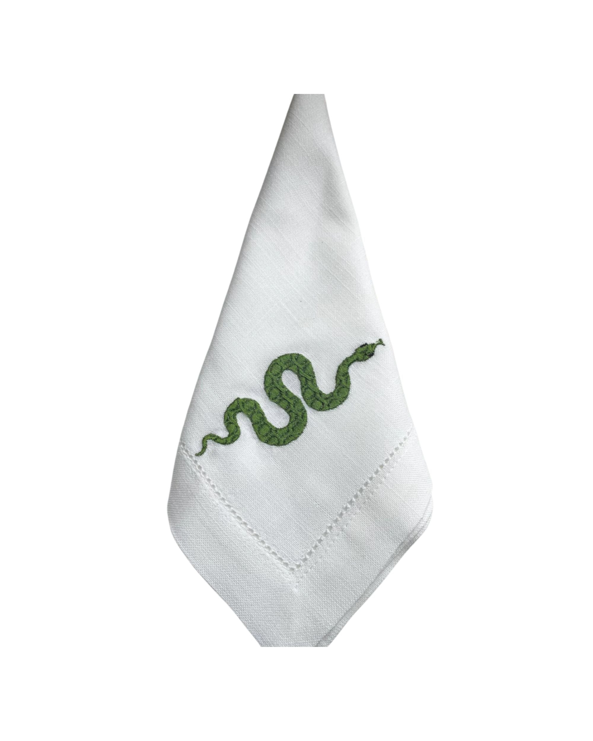 Bestickte Schlangen Serviette (6er Set)