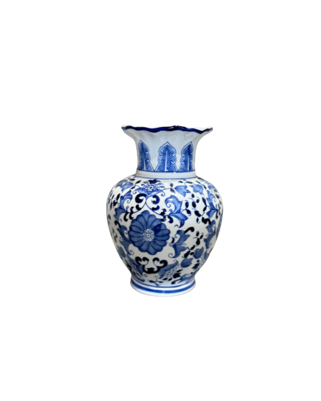 Porzellan Vase Chinoiserie Blau-Weiß