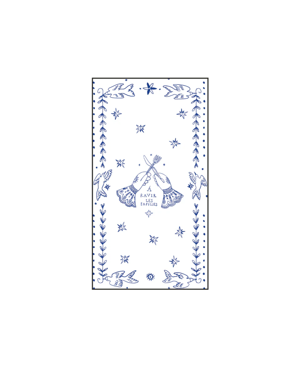 Papierserviette Gourmet Blau-weiß