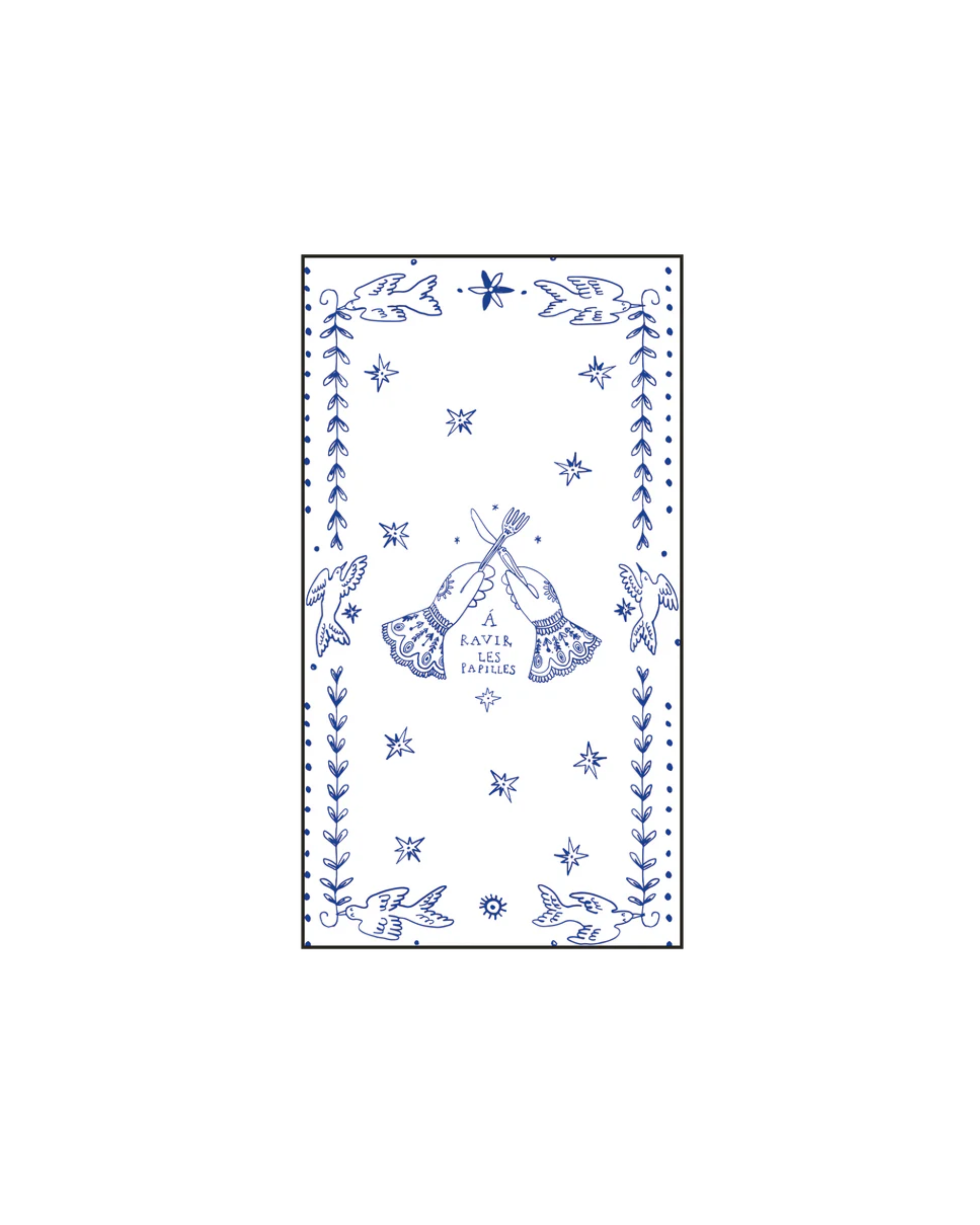 Papierserviette Gourmet Blau-weiß