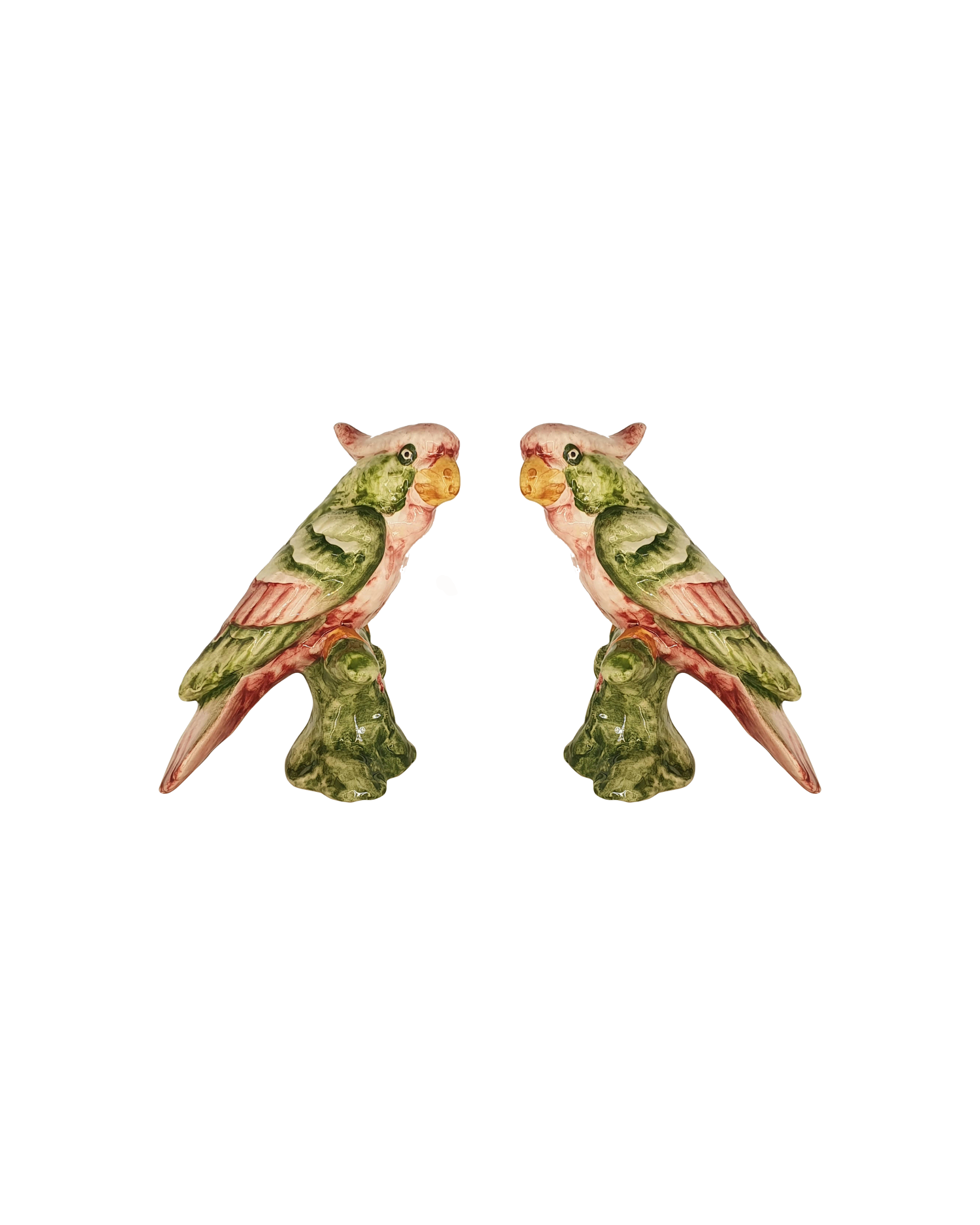 Handbemalte Keramik Skulpturen, 2er Set