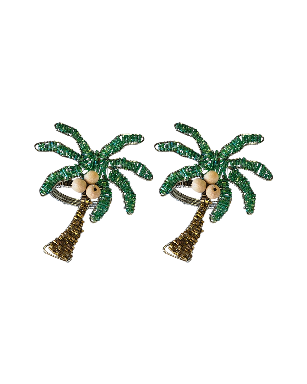 Handgefertigte Perlen Serviettenringe Palme, 2er Set