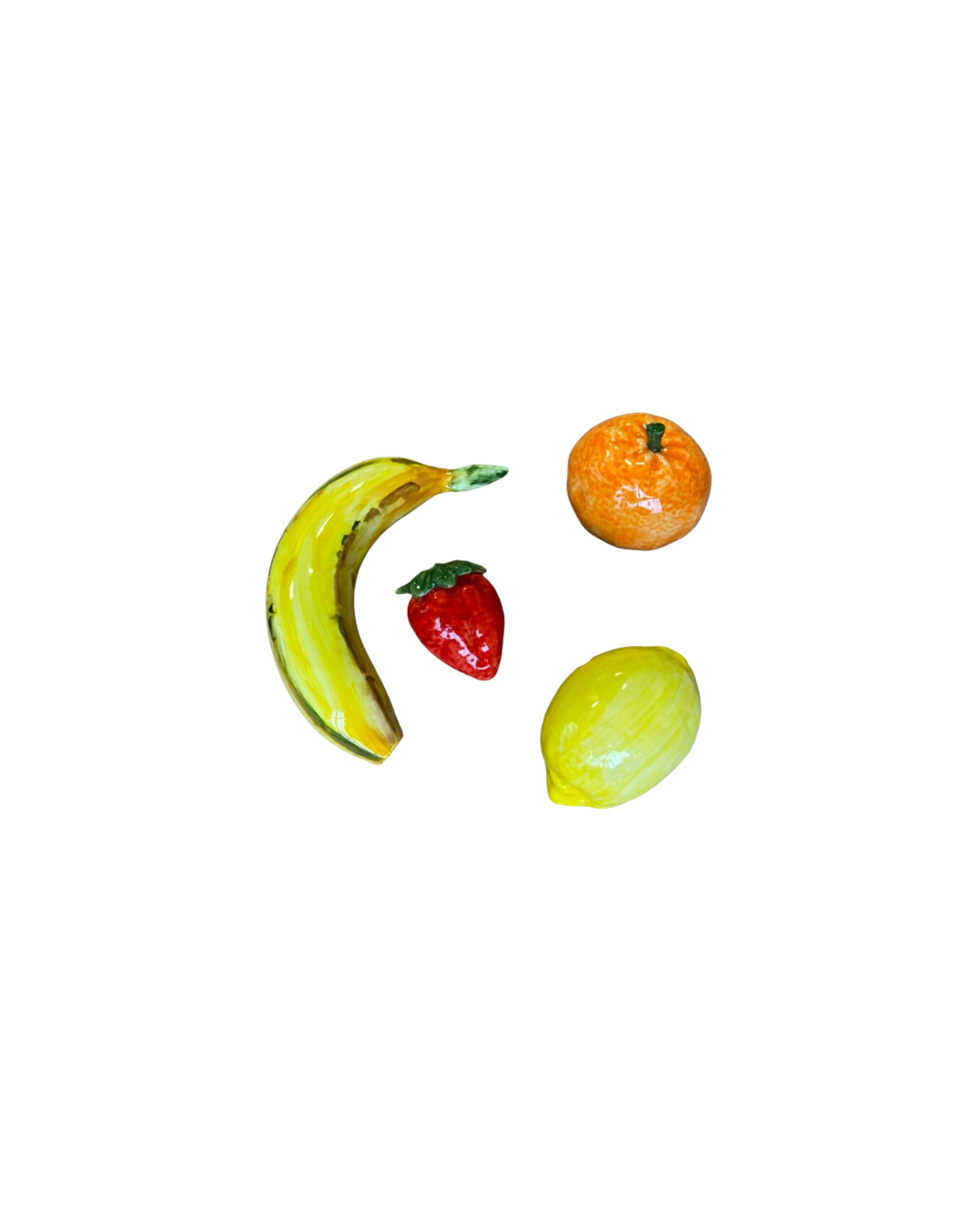Handbemalte Keramik Früchte, 4er Set