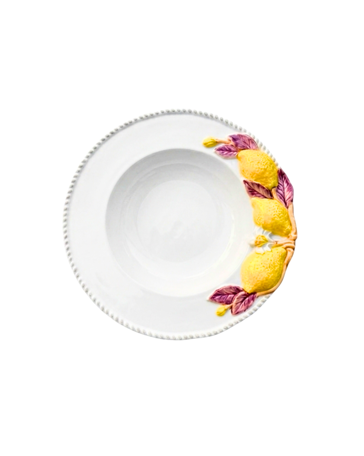 Handbemalter Keramik Suppenteller Zitrone – Table Desires