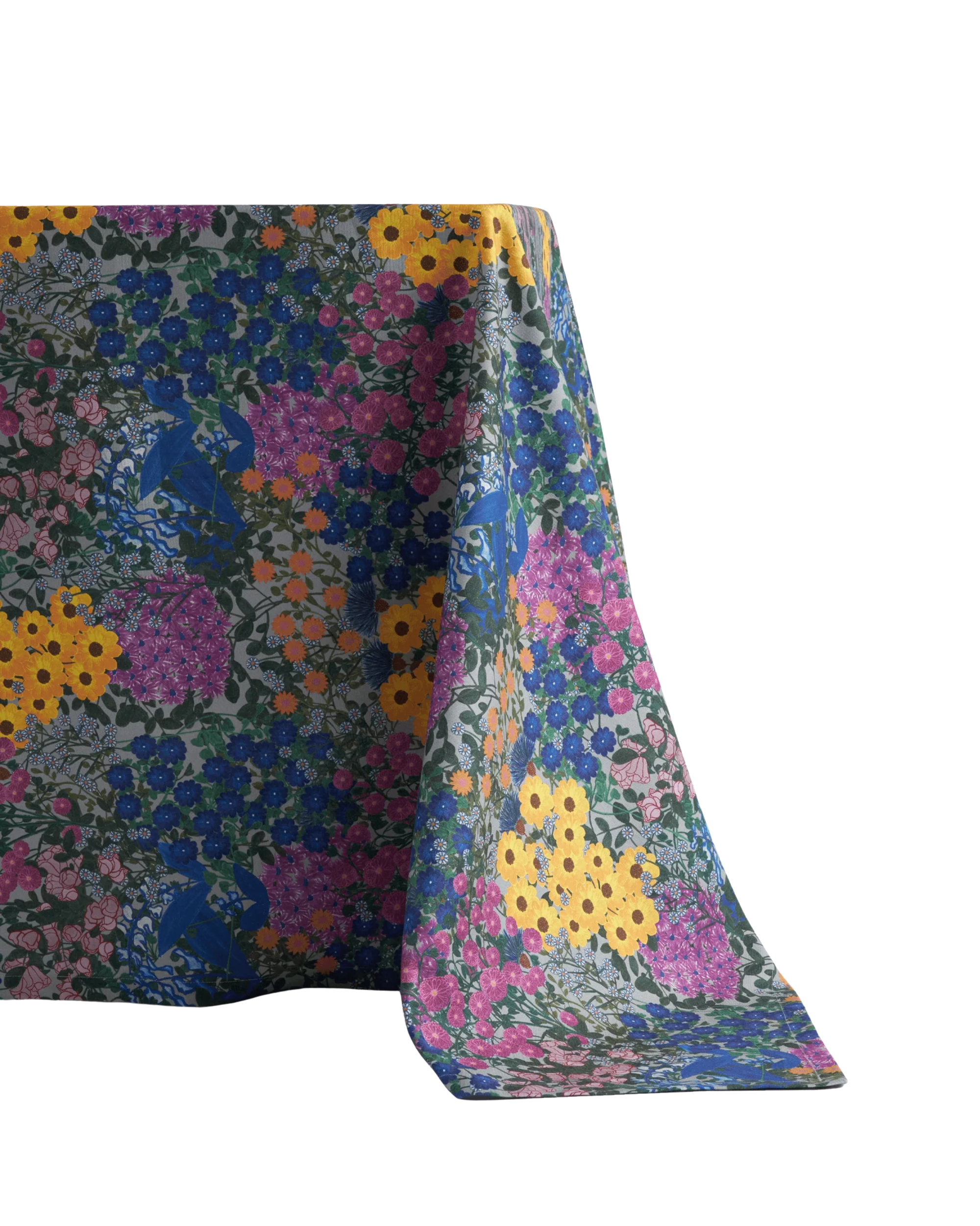 Baumwolltischdecke Floral Blau Square, 250x250
