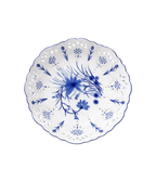 Bowl Porcelain Floral with Scalloped Rim Blue-White