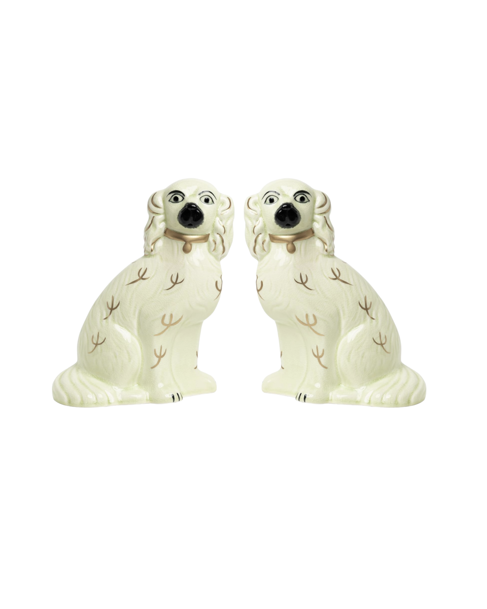 Staffordshire Hundefiguren Elfenbein, 2er Set