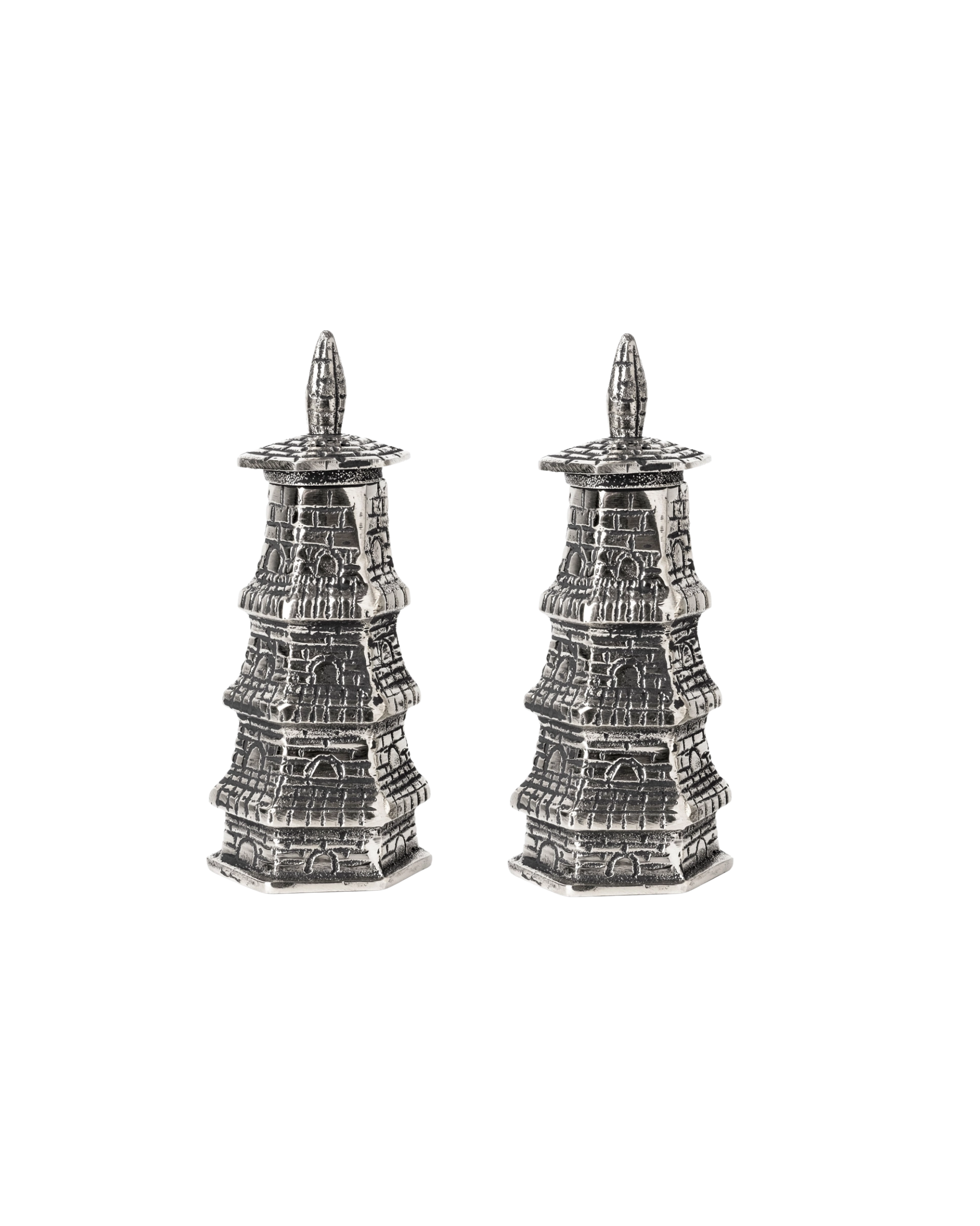 Salz- und Pfefferstreuer Pagoda Silber