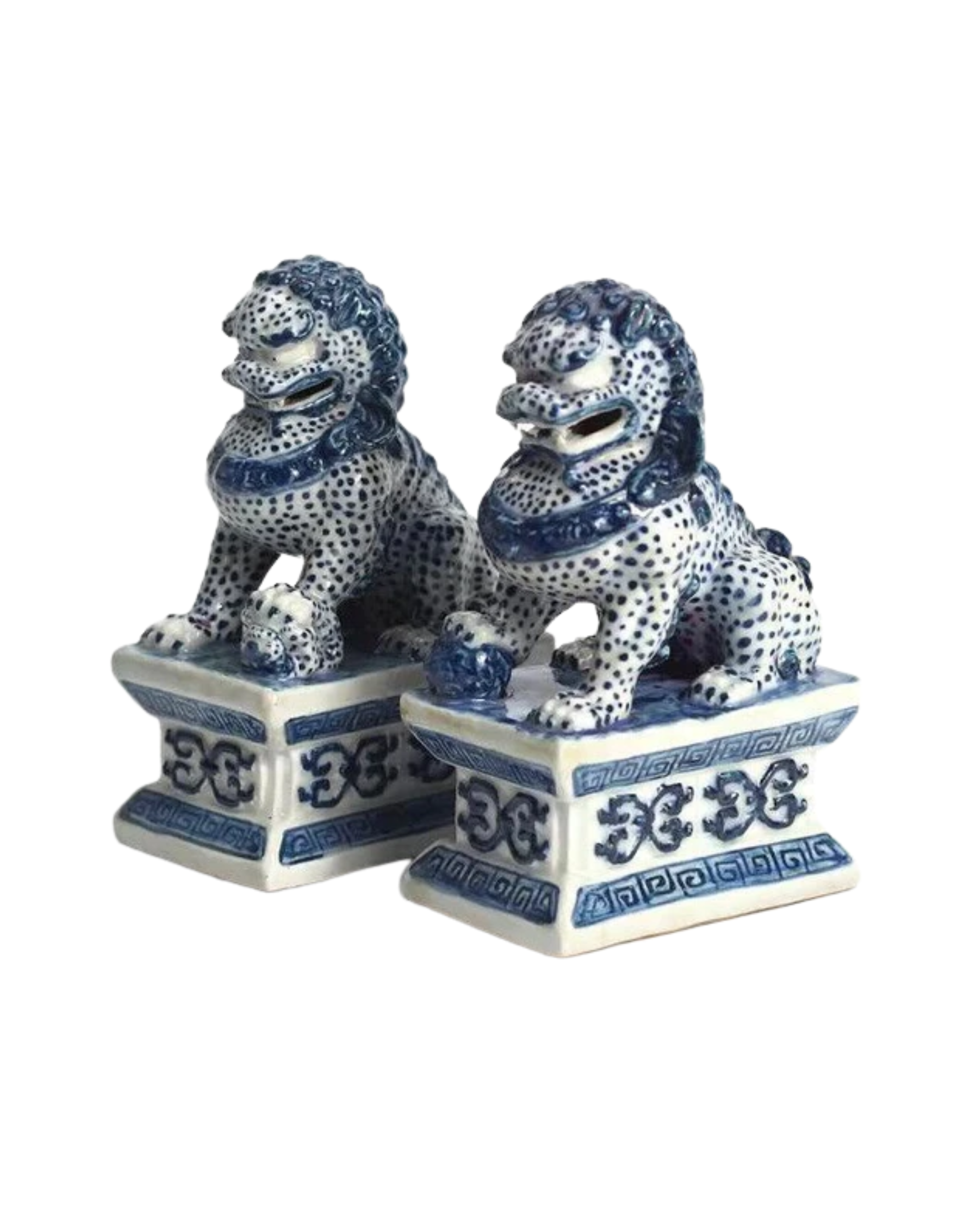 Foo Hunde Blau und Weiß Small