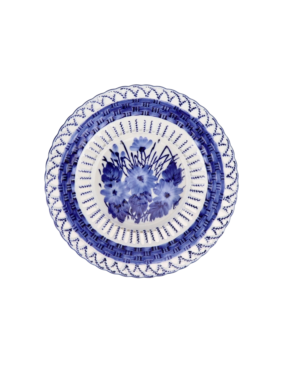 Porzellan Sockelschale Blau-weiß Small