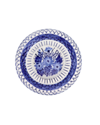 Schale Porzellan Sockel Blau-Weiß, klein
