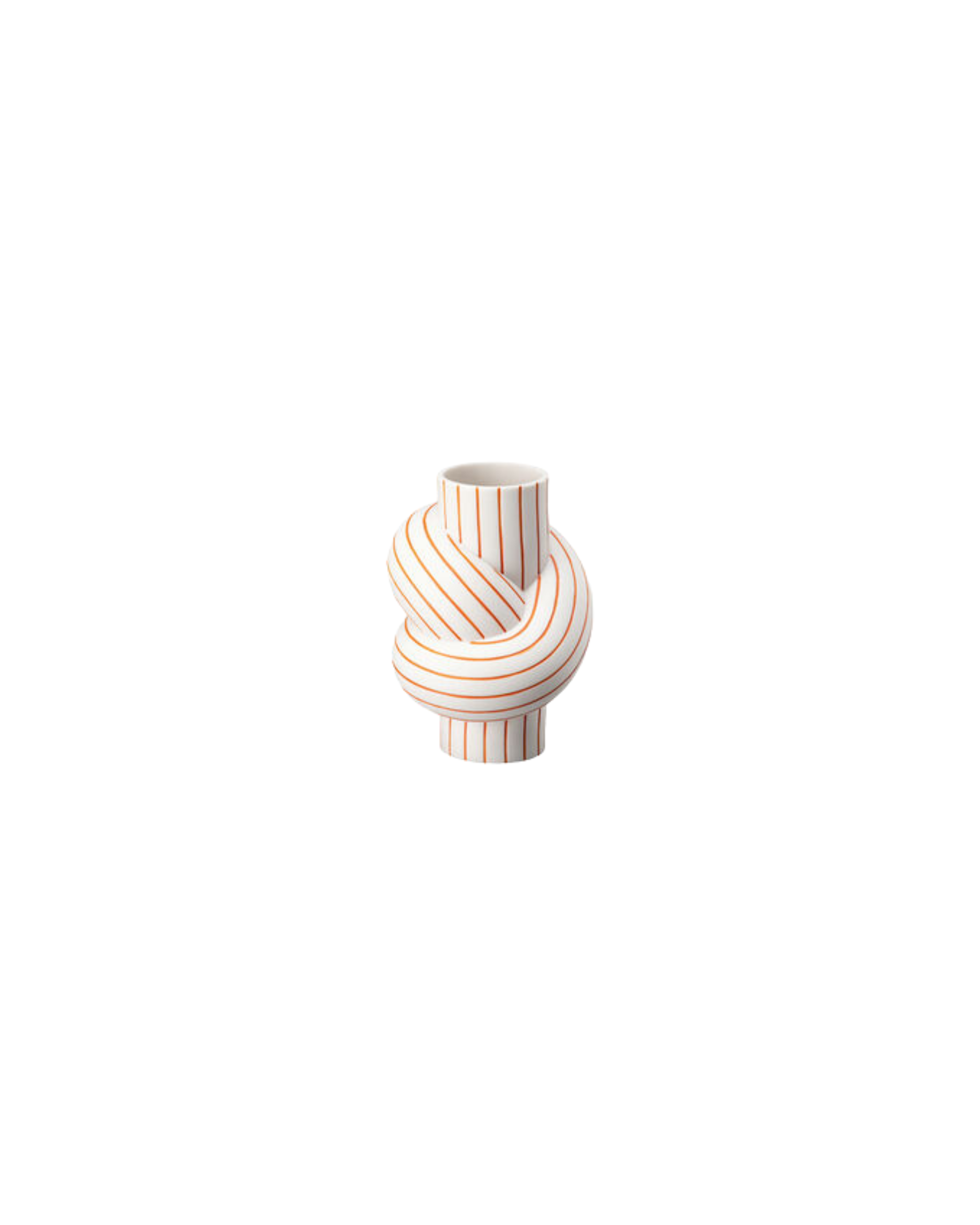 Gelb-weiß gestreifte Rosenthal Porzellan Vase Node Stripes Mango, Design Martin Hirth, exklusive Tischdekoration bei Table Desires.