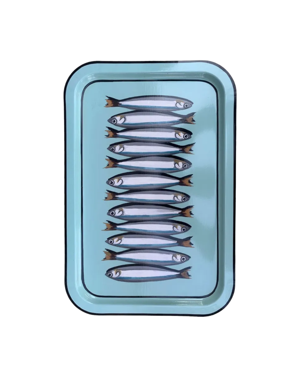 Handbemaltes Tablett Sardinen