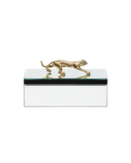 Spiegelbox mit goldener Tiger-Applikation